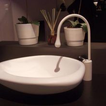 Bathroom Cool Tap Milano Cute Froplet Faucet White Sink White Litle Pot steel-droplet-faucet-white-background