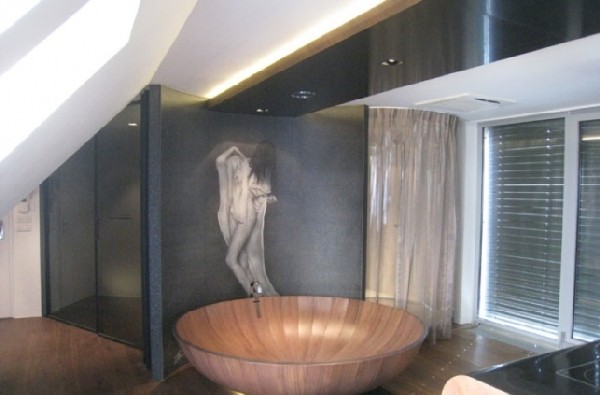 Excellent Circle Bathtub Collection Black Wall Ornament Greek Sculpture Bathroom