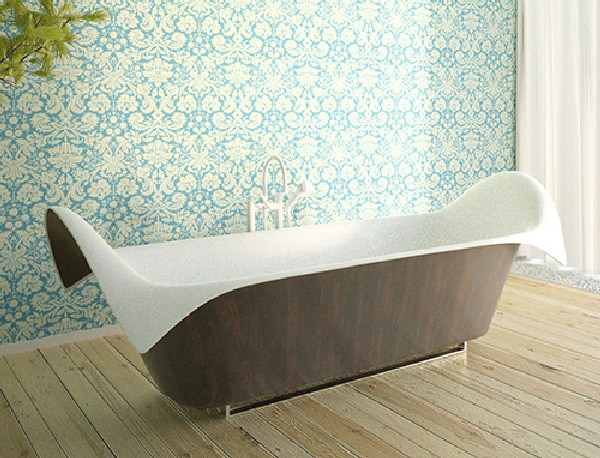 Bathroom Large-size Extraordinary Modern Bathtub Collection Wooden Floor Wallpapars Bathroom