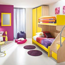 Kids Room Fresh Room Purple And Yellow Kids Purple Wall Bedroom Fresh-Room-Designs-children-room-interior-ideas-colourfull-rug