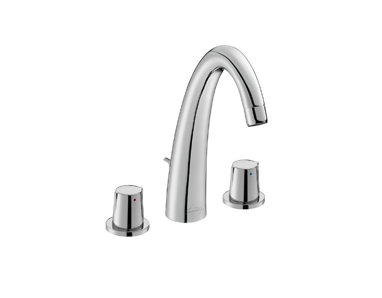 Steel Droplet Faucet White Background Bathroom