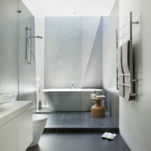 Bathroom Stylish Bathroom White Ceiling Ceramics Floor Modern Design Bathtub 915x1372 modern-technology-bath-design-infinity-white-bathtub
