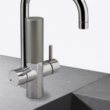 Bathroom Unique Stell Faucet Filter Faucet Black Sink steel-droplet-faucet-white-background