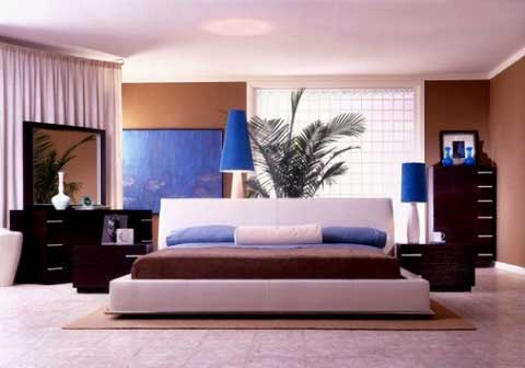 Artistic Wall Mural Fresh Indoor Plant Low Profile Bed Bedroom