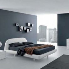 Bedroom Ball Pendant Lamp Low Profile Bed Box Bedside Tables Artistic-wall-mural-Fresh-indoor-plant-Low-profile-bed