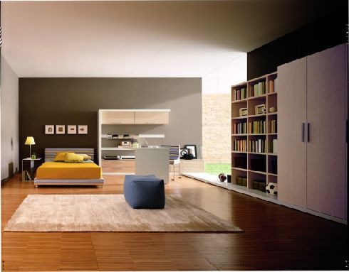 Bedroom White Rug Wood Flooring Unique Lamp Bookcase Teen Room