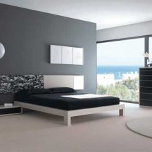 Bedroom Low Profile Bed Elegant Drawer Ball Pendant Lamp Unique Beadboard Low-profile-bed-Brown-fur-rug-Wood-drawer