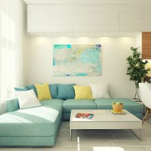 Apartment Thumbnail size Calm Green Sofas Family Room Design Decorating Ideas Decor Home Interior Modern Yellow Green White Pillow