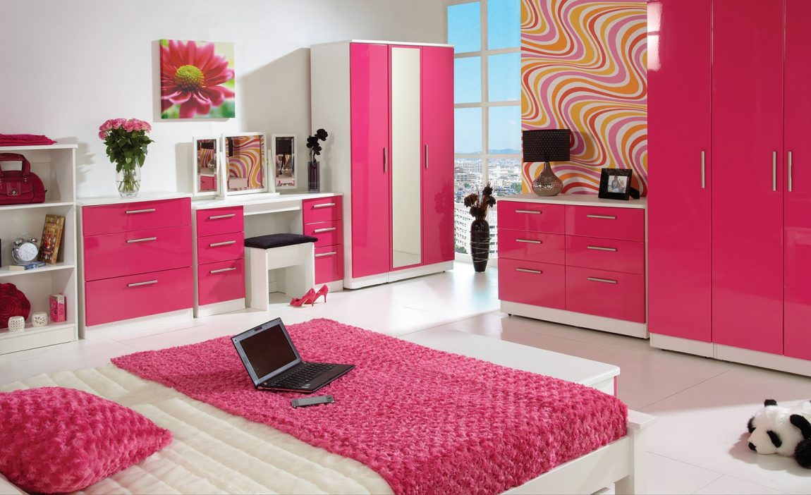 Bedroom Large-size Pink Bedroom Design Bedroom Decoration Teenage Room Ideas Interior Design For Rooms Colors Decorating Teen Modern Looking Modish Bedroom